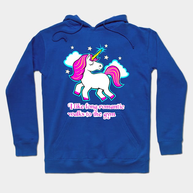 Fitness Unicorn, gym girl, barbell unicorn Hoodie by TimAddisonArt